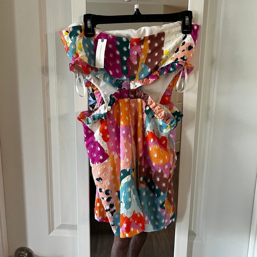 B1 NWT Anthropologie Hutch Printed Halter Romper Size 8 Color Pink Orange - Picture 5 of 7